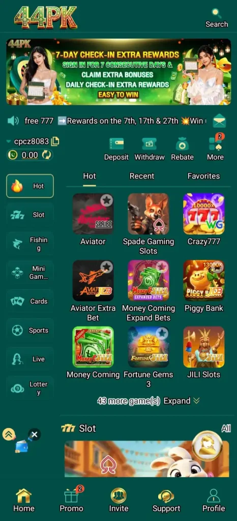 44PK Game interface