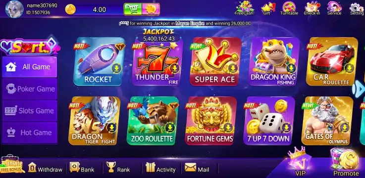 DK777 Game interface