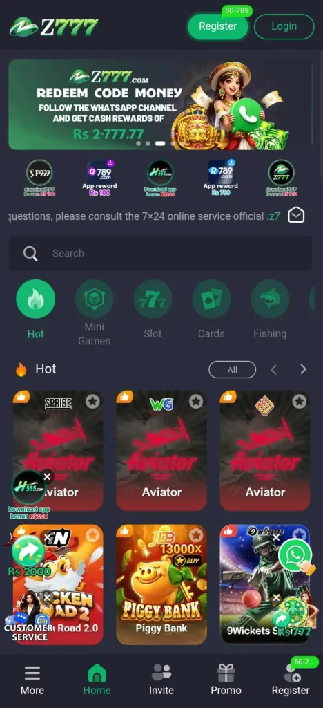 Z777 Game interface