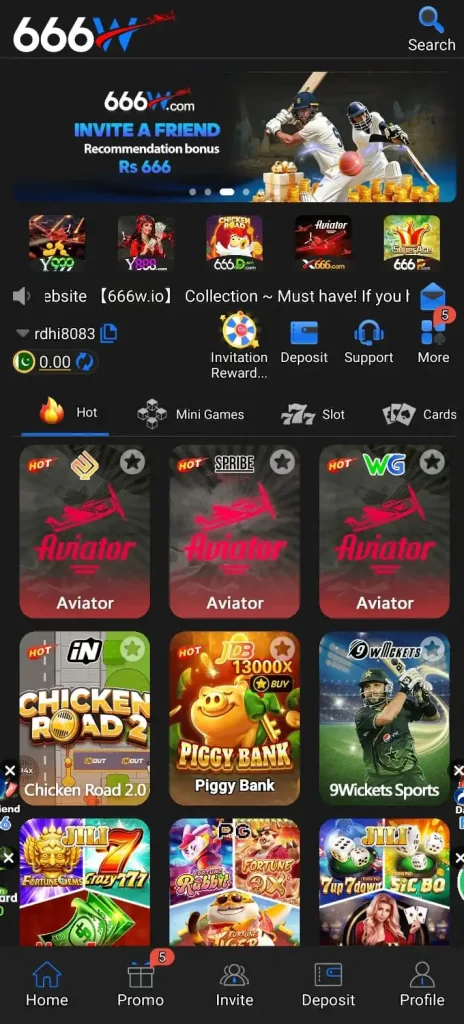 666W Game Interface